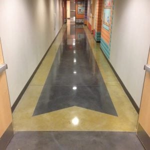 polished concrete hallway carousel